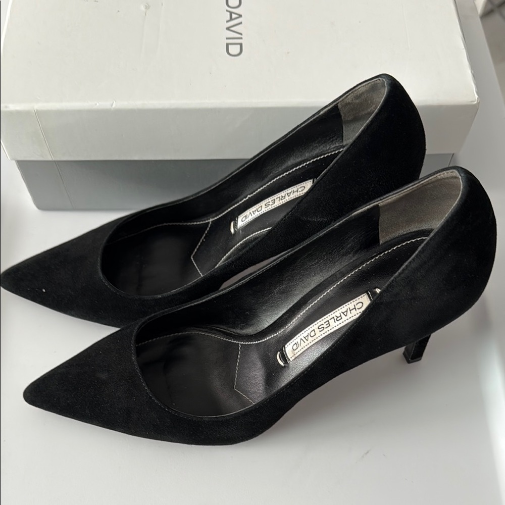 Charles David - Donnie Black Heels Classic Pointed-Toe Pumps
